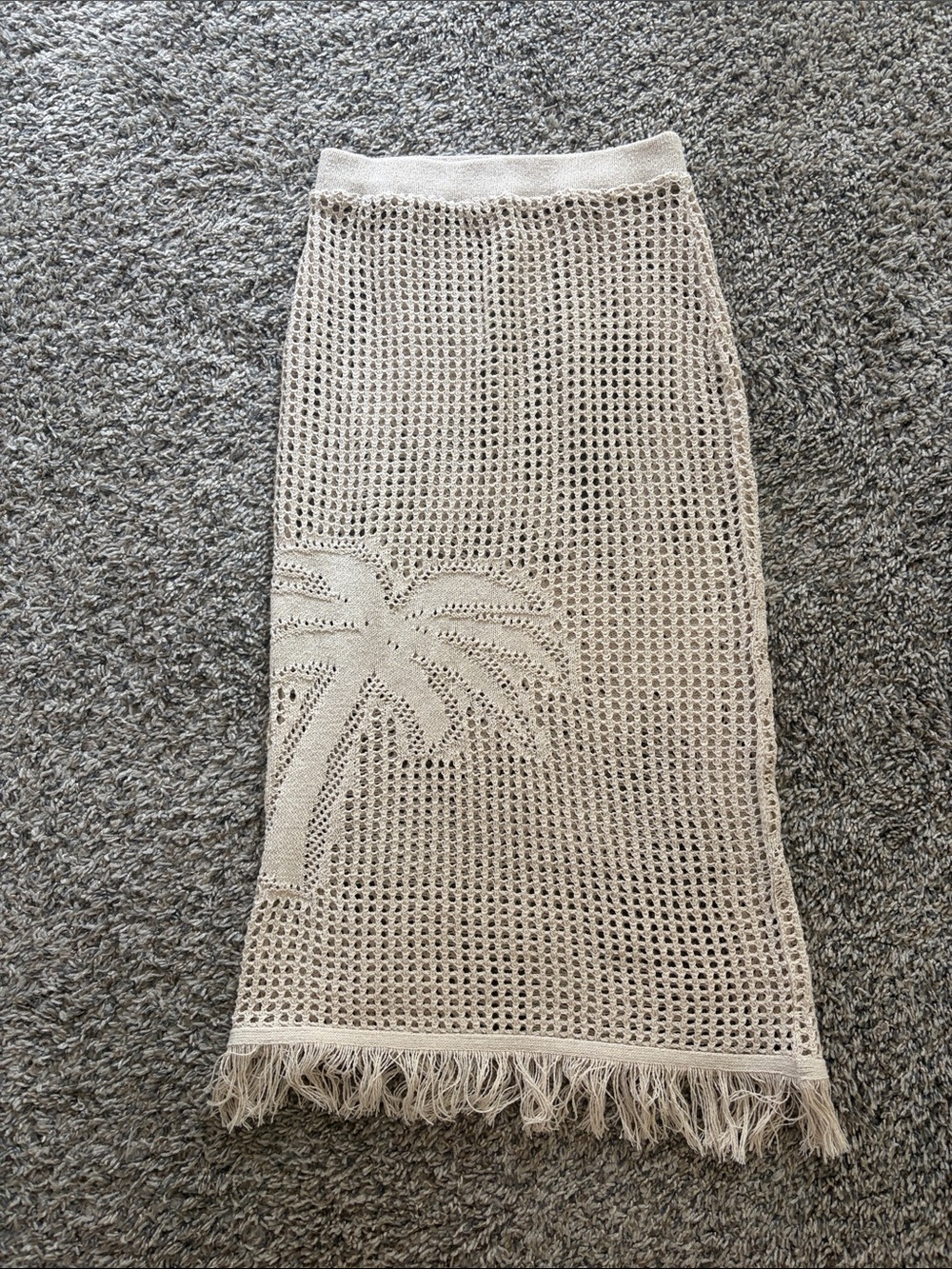 Cotton crochet cover up midi skirt